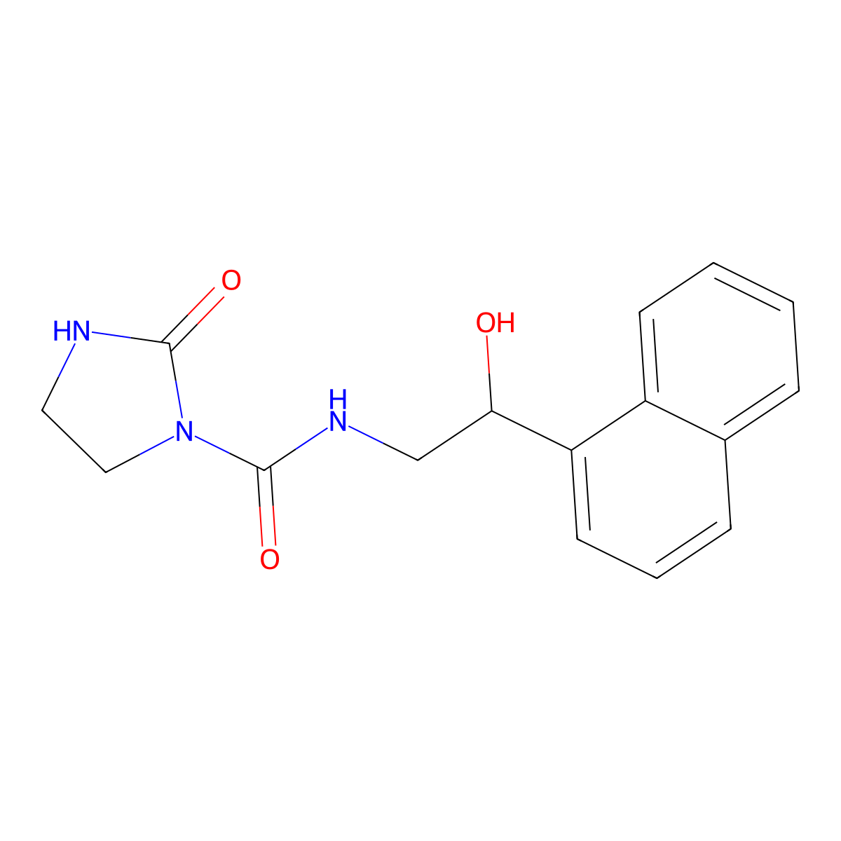 N-(2-hydroxy-2-(naphthalen-1-yl)ethyl)-2-oxoimidazolidine-1-carboxamide molecular structure, CAS 2034423-03-3