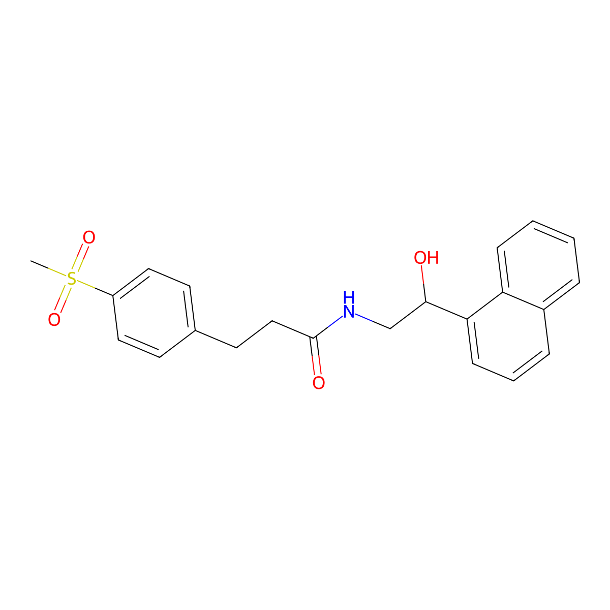 N-(2-hydroxy-2-(naphthalen-1-yl)ethyl)-3-(4-(methylsulfonyl)phenyl)propanamide molecular structure, CAS 2034423-06-6