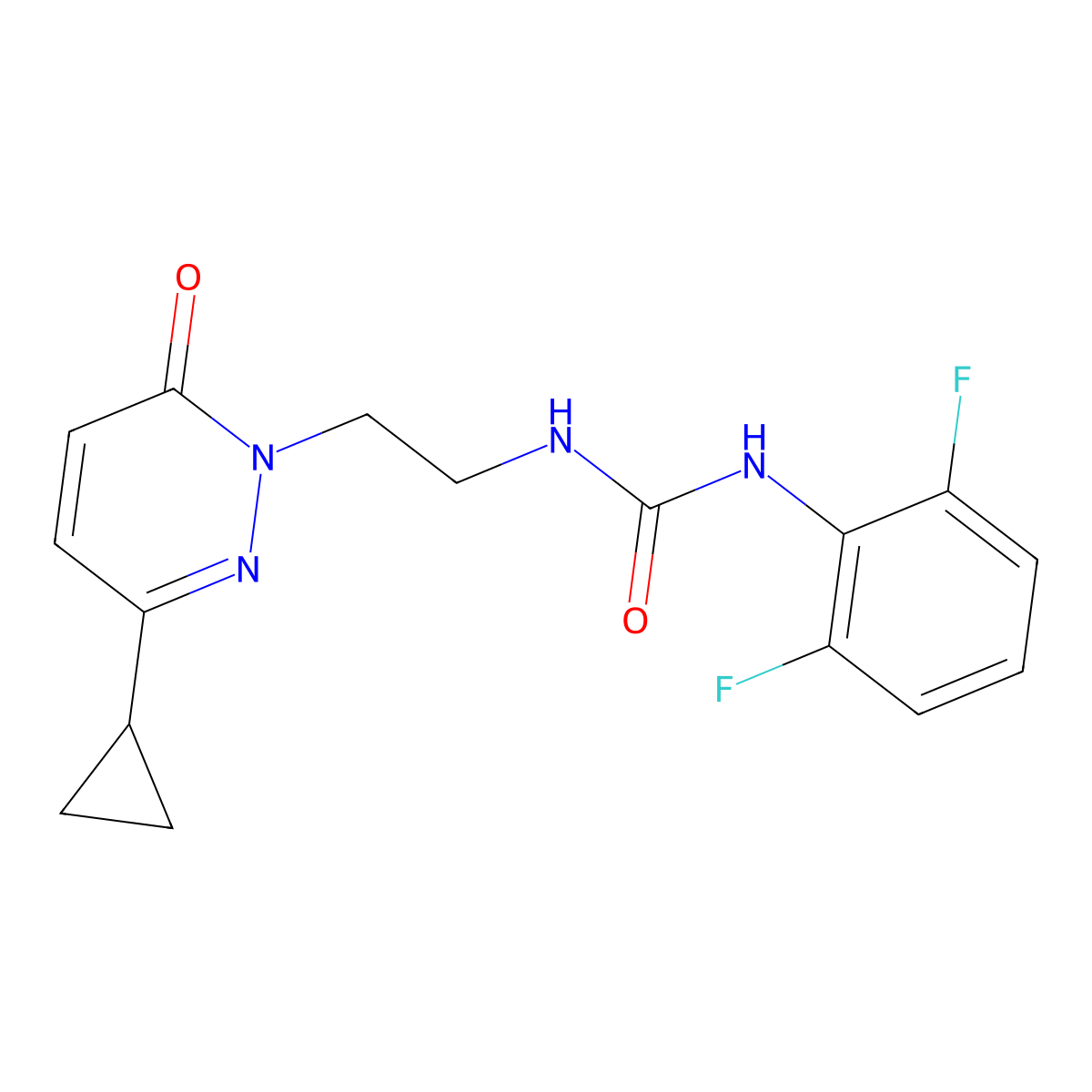 1-(2-(3-cyclopropyl-6-oxopyridazin-1(6H)-yl)ethyl)-3-(2,6-difluorophenyl)urea molecular structure, CAS 2034423-21-5