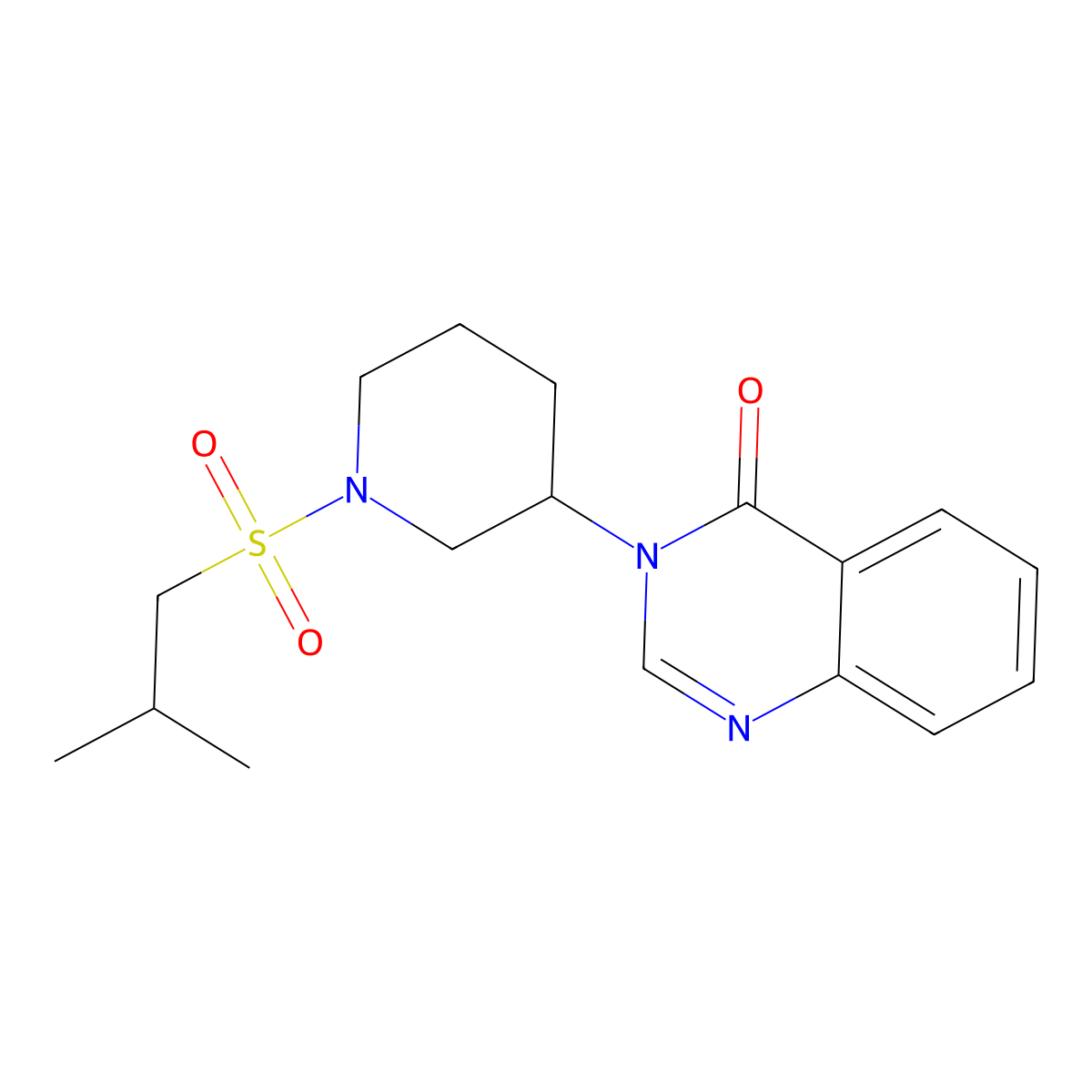 3-(1-(isobutylsulfonyl)piperidin-3-yl)quinazolin-4(3H)-one molecular structure, CAS 2034423-22-6