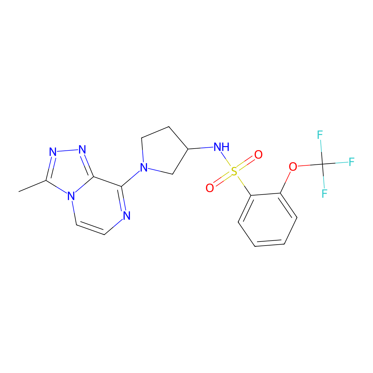 N-(1-(3-methyl-[1,2,4]triazolo[4,3-a]pyrazin-8-yl)pyrrolidin-3-yl)-2-(trifluoromethoxy)benzenesulfonamide molecular structure, CAS 2034423-26-0