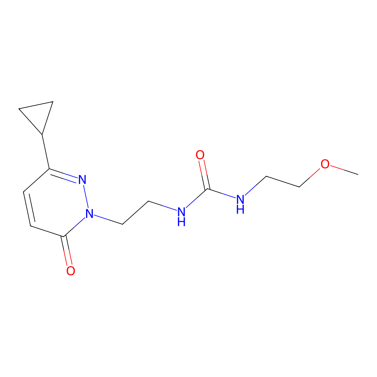 1-(2-(3-cyclopropyl-6-oxopyridazin-1(6H)-yl)ethyl)-3-(2-methoxyethyl)urea molecular structure, CAS 2034423-31-7