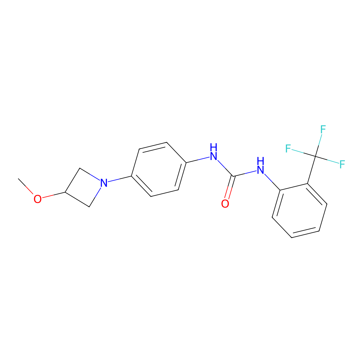 1-[4-(3-Methoxyazetidin-1-yl)phenyl]-3-[2-(trifluoromethyl)phenyl]urea molecular structure, CAS 2034423-43-1