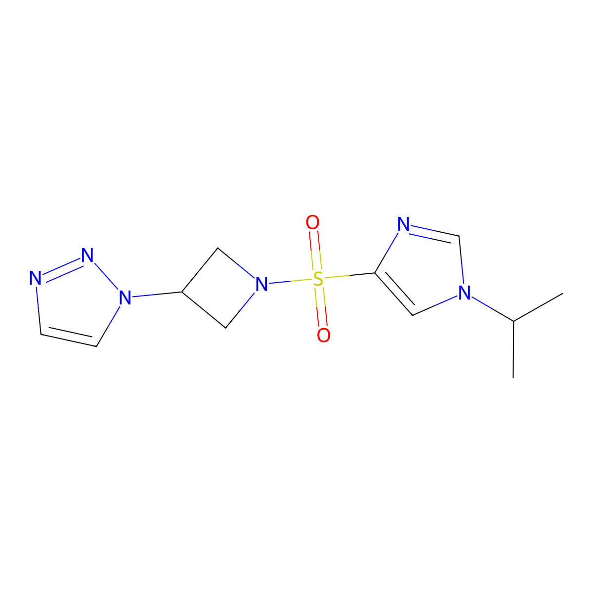 1-(1-((1-isopropyl-1H-imidazol-4-yl)sulfonyl)azetidin-3-yl)-1H-1,2,3-triazole molecular structure, CAS 2034423-50-0