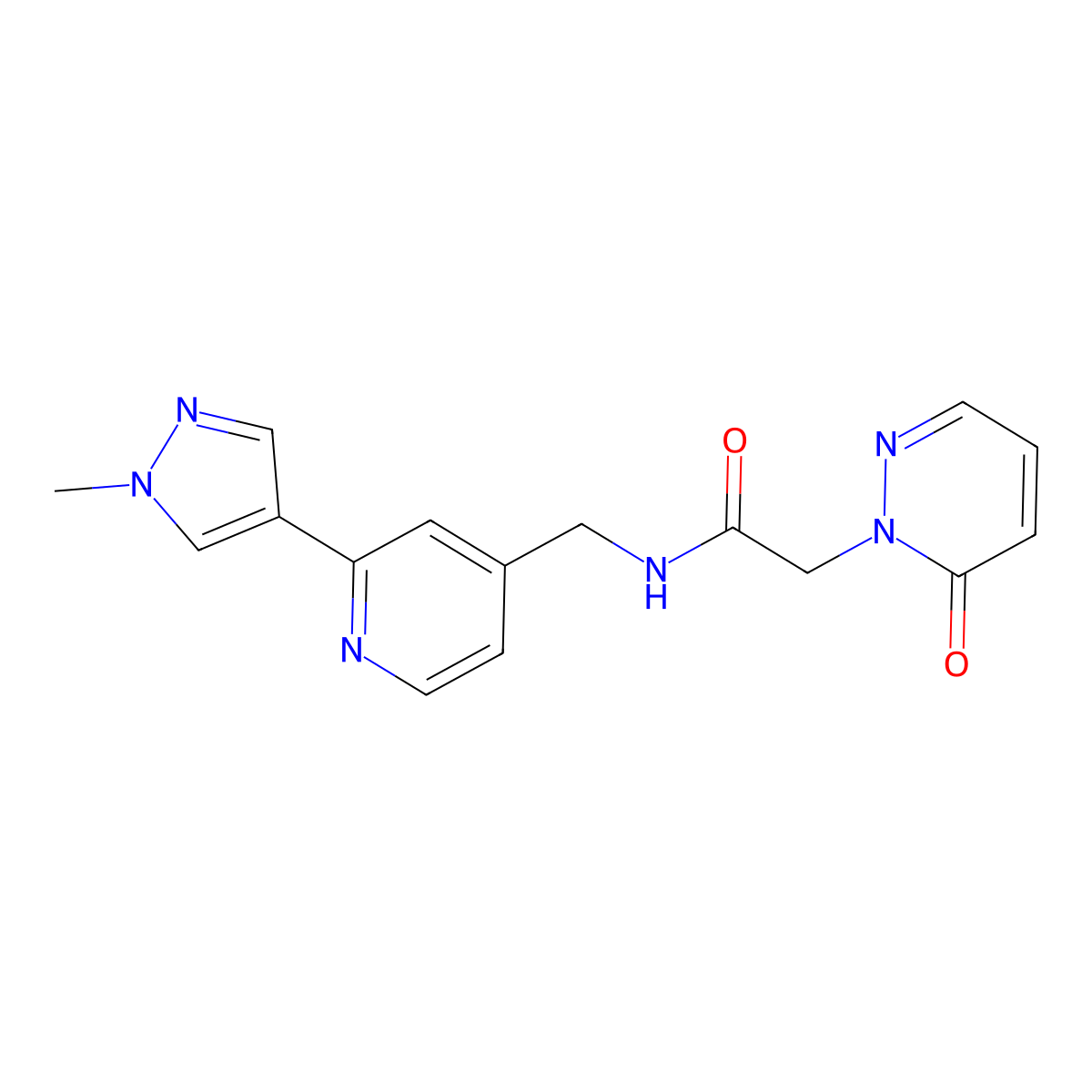 N-((2-(1-methyl-1H-pyrazol-4-yl)pyridin-4-yl)methyl)-2-(6-oxopyridazin-1(6H)-yl)acetamide molecular structure, CAS 2034423-52-2