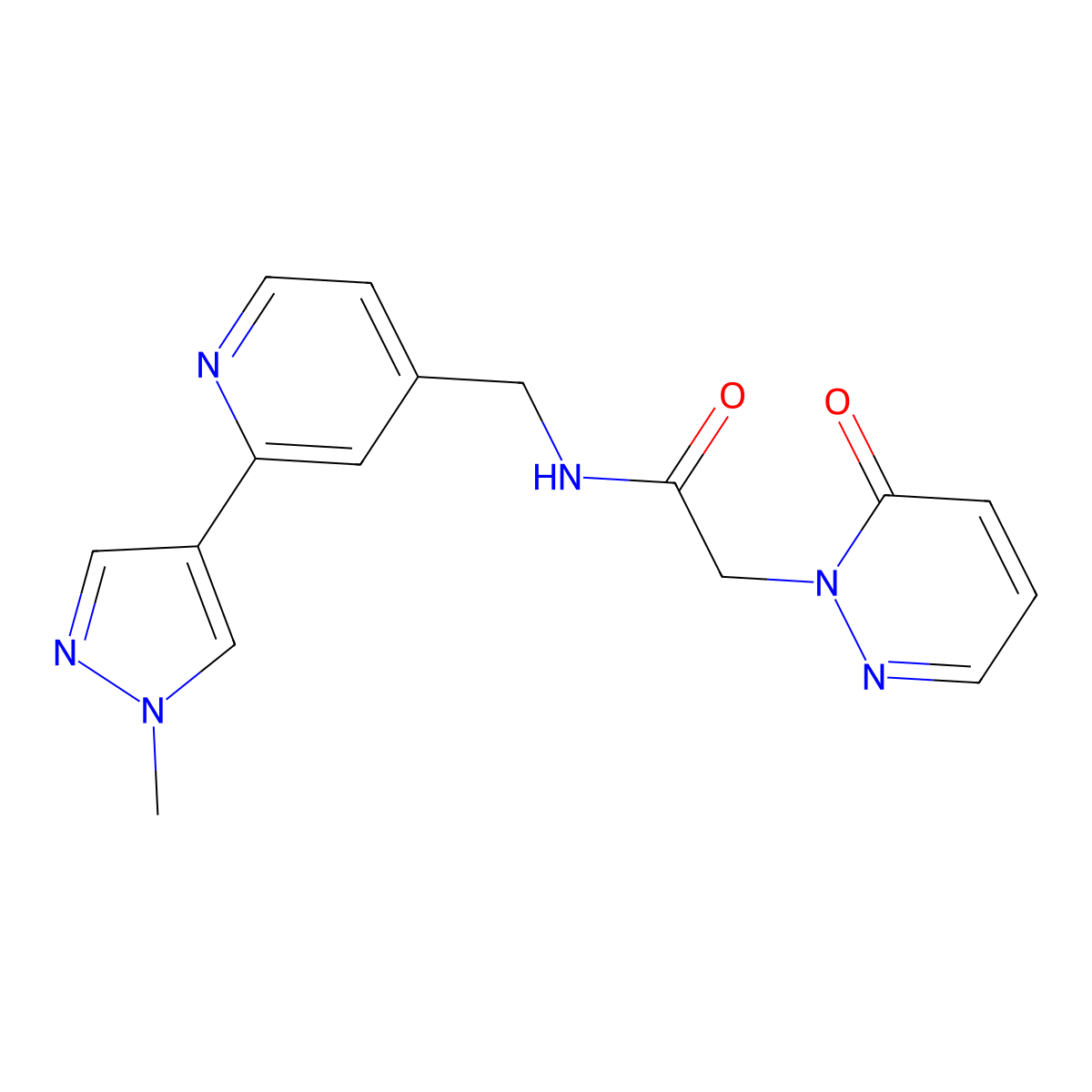 N-((2-(1-methyl-1H-pyrazol-4-yl)pyridin-4-yl)methyl)-2-(6-oxopyridazin-1(6H)-yl)acetamide molecular structure, CAS 2034423-52-2