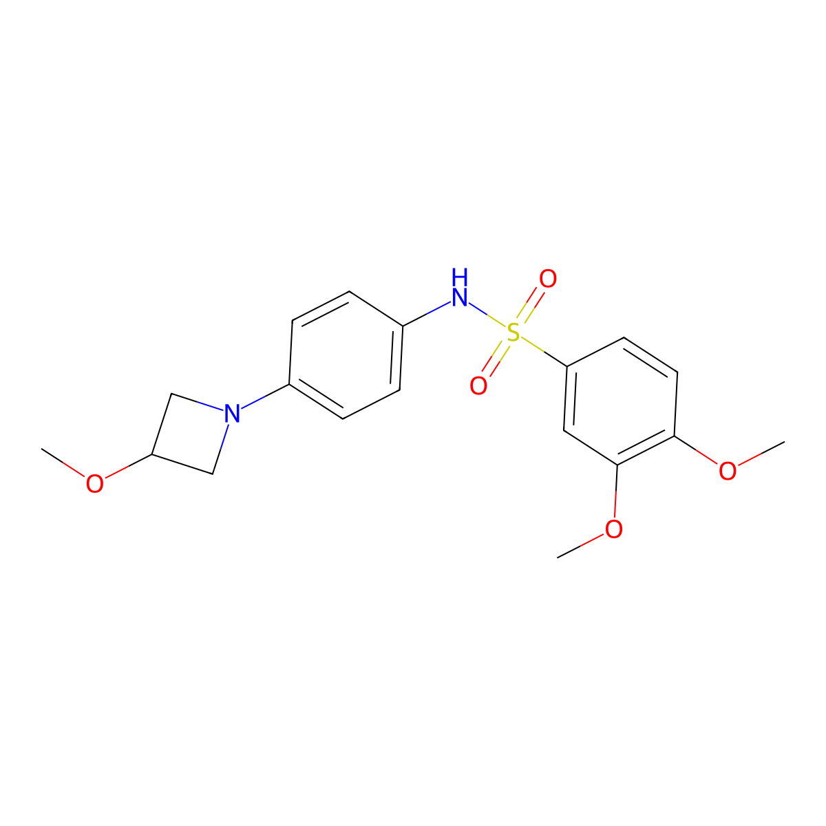 3,4-dimethoxy-N-(4-(3-methoxyazetidin-1-yl)phenyl)benzenesulfonamide molecular structure, CAS 2034423-58-8