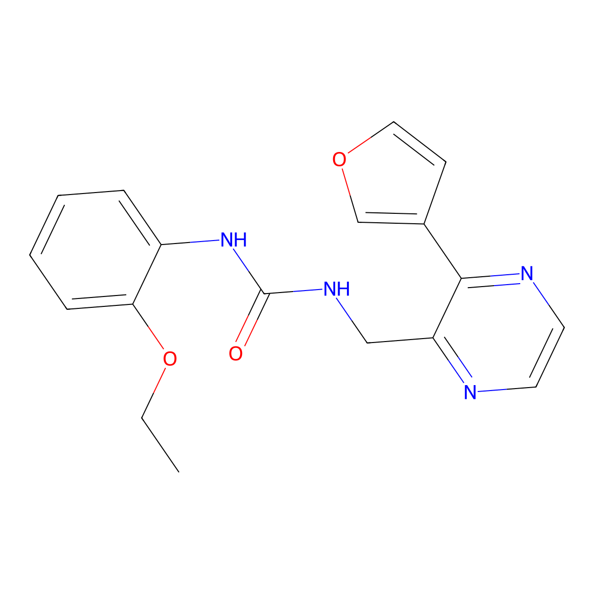 1-(2-Ethoxyphenyl)-3-{[3-(furan-3-yl)pyrazin-2-yl]methyl}urea molecular structure, CAS 2034423-61-3