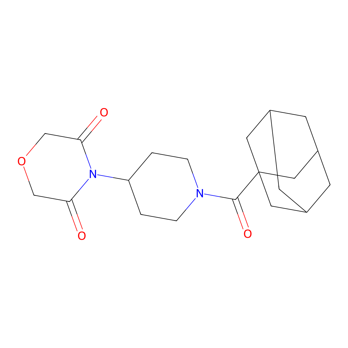 4-[1-(Adamantane-1-carbonyl)piperidin-4-yl]morpholine-3,5-dione molecular structure, CAS 2034423-62-4