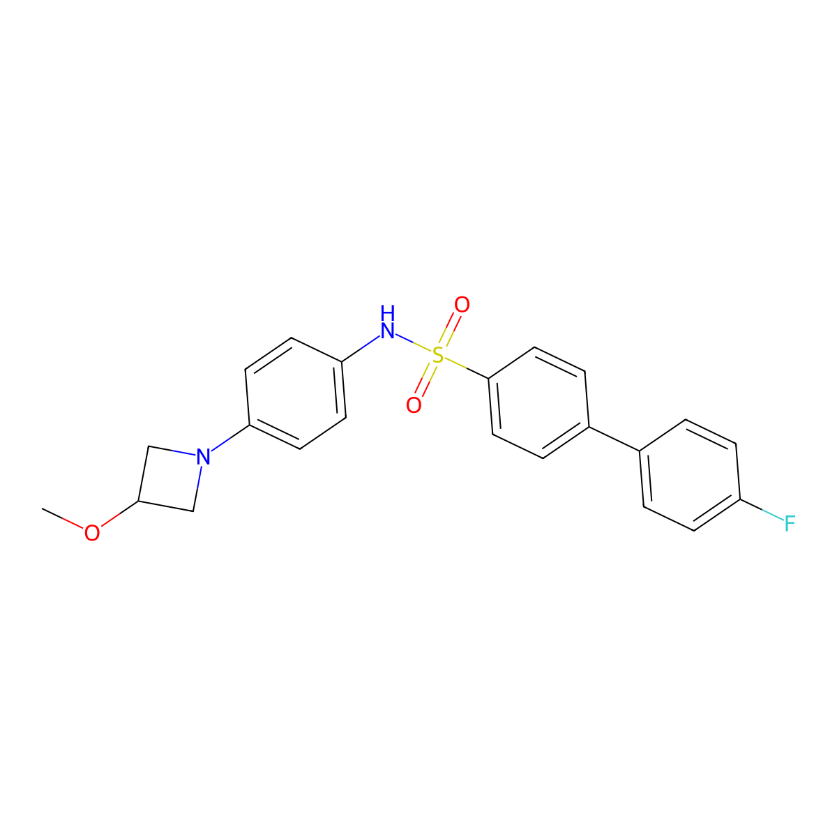 4'-fluoro-N-(4-(3-methoxyazetidin-1-yl)phenyl)-[1,1'-biphenyl]-4-sulfonamide molecular structure, CAS 2034423-64-6