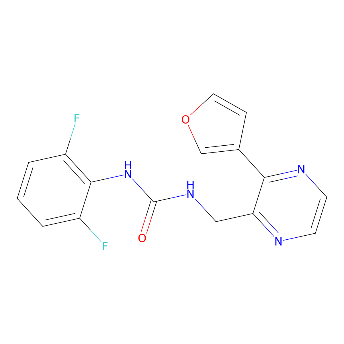 1-(2,6-Difluorophenyl)-3-((3-(furan-3-yl)pyrazin-2-yl)methyl)urea molecular structure, CAS 2034423-68-0