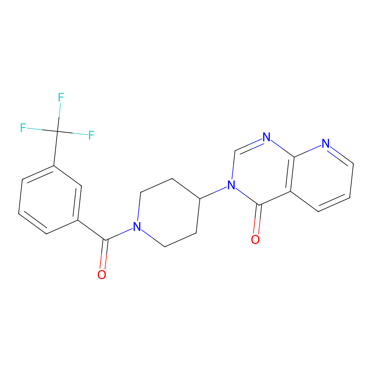 3-(1-(3-(trifluoromethyl)benzoyl)piperidin-4-yl)pyrido[2,3-d]pyrimidin-4(3H)-one molecular structure, CAS 2034423-72-6