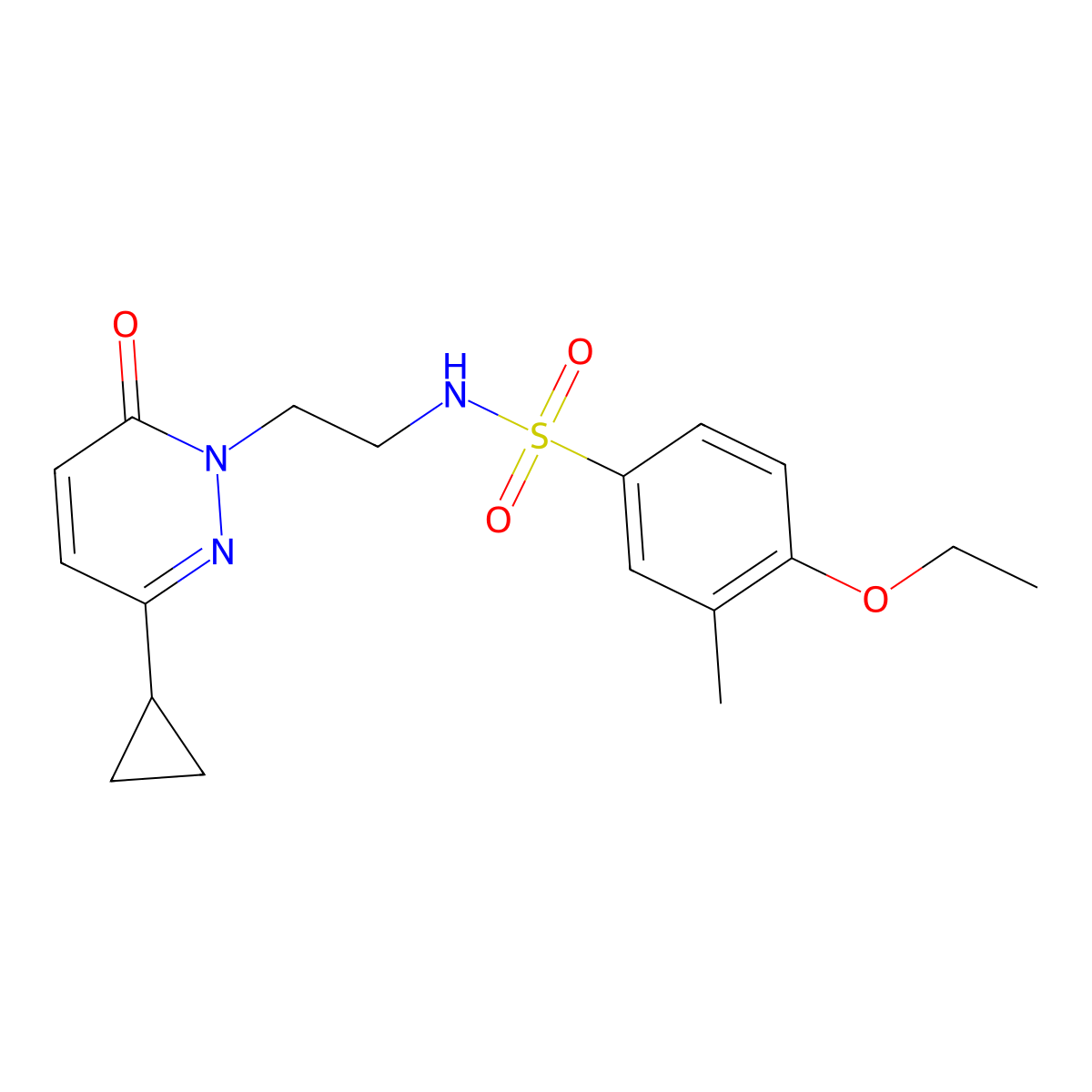 N-(2-(3-cyclopropyl-6-oxopyridazin-1(6H)-yl)ethyl)-4-ethoxy-3-methylbenzenesulfonamide molecular structure, CAS 2034423-82-8