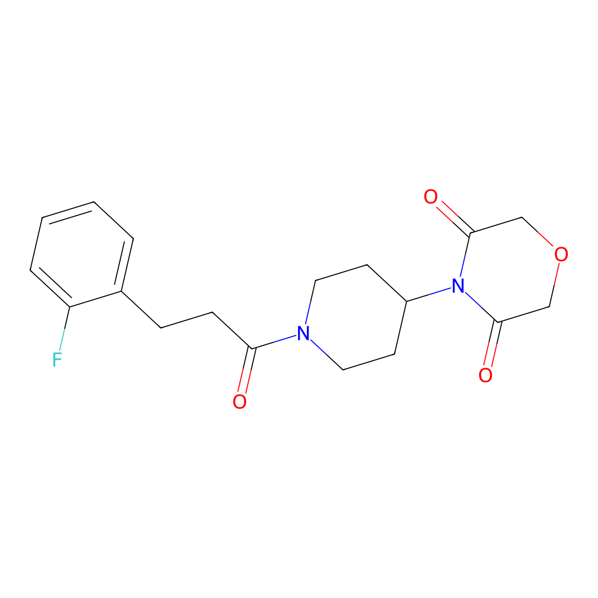 4-{1-[3-(2-Fluorophenyl)propanoyl]piperidin-4-yl}morpholine-3,5-dione molecular structure, CAS 2034423-86-2