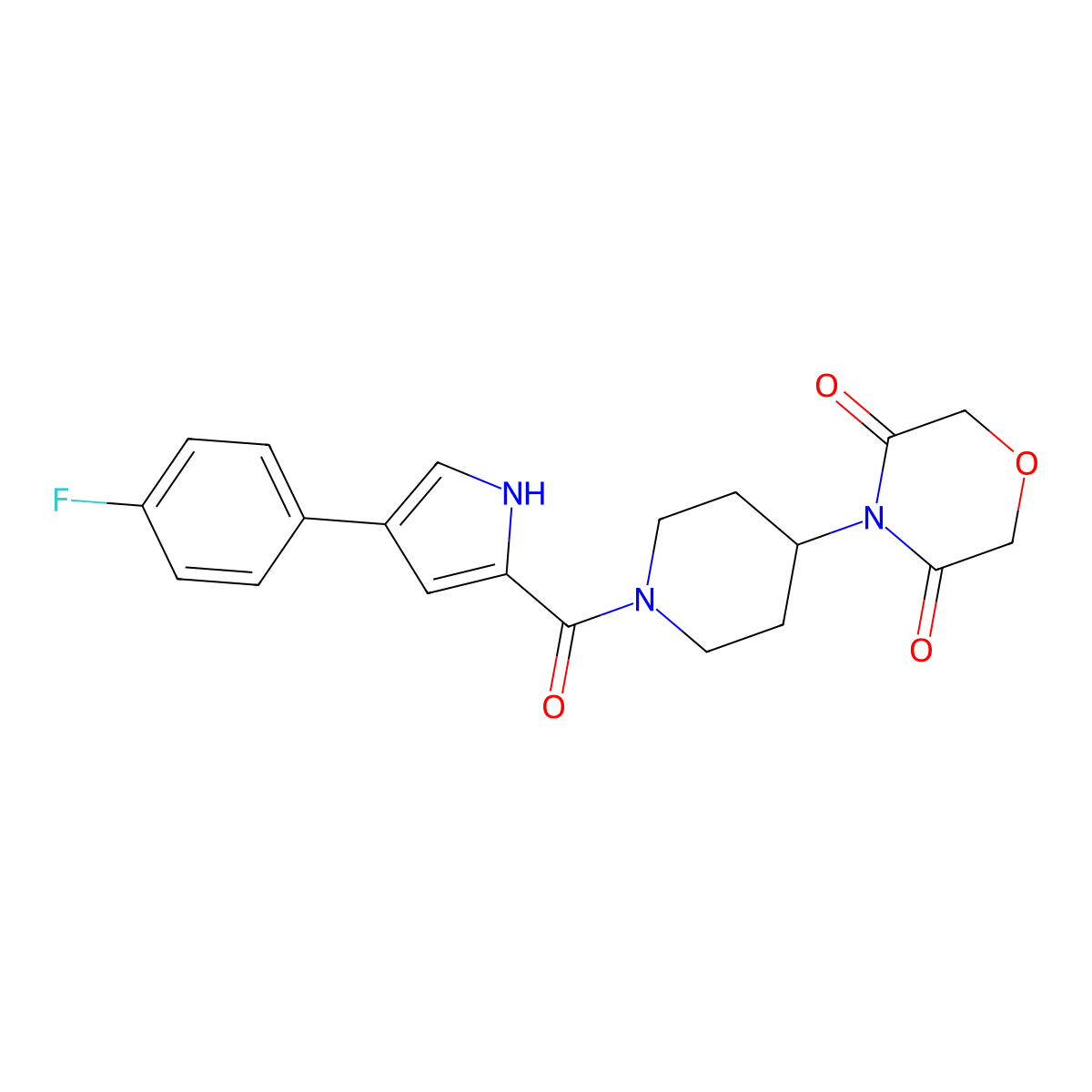 4-(1-(4-(4-fluorophenyl)-1H-pyrrole-2-carbonyl)piperidin-4-yl)morpholine-3,5-dione molecular structure, CAS 2034423-92-0