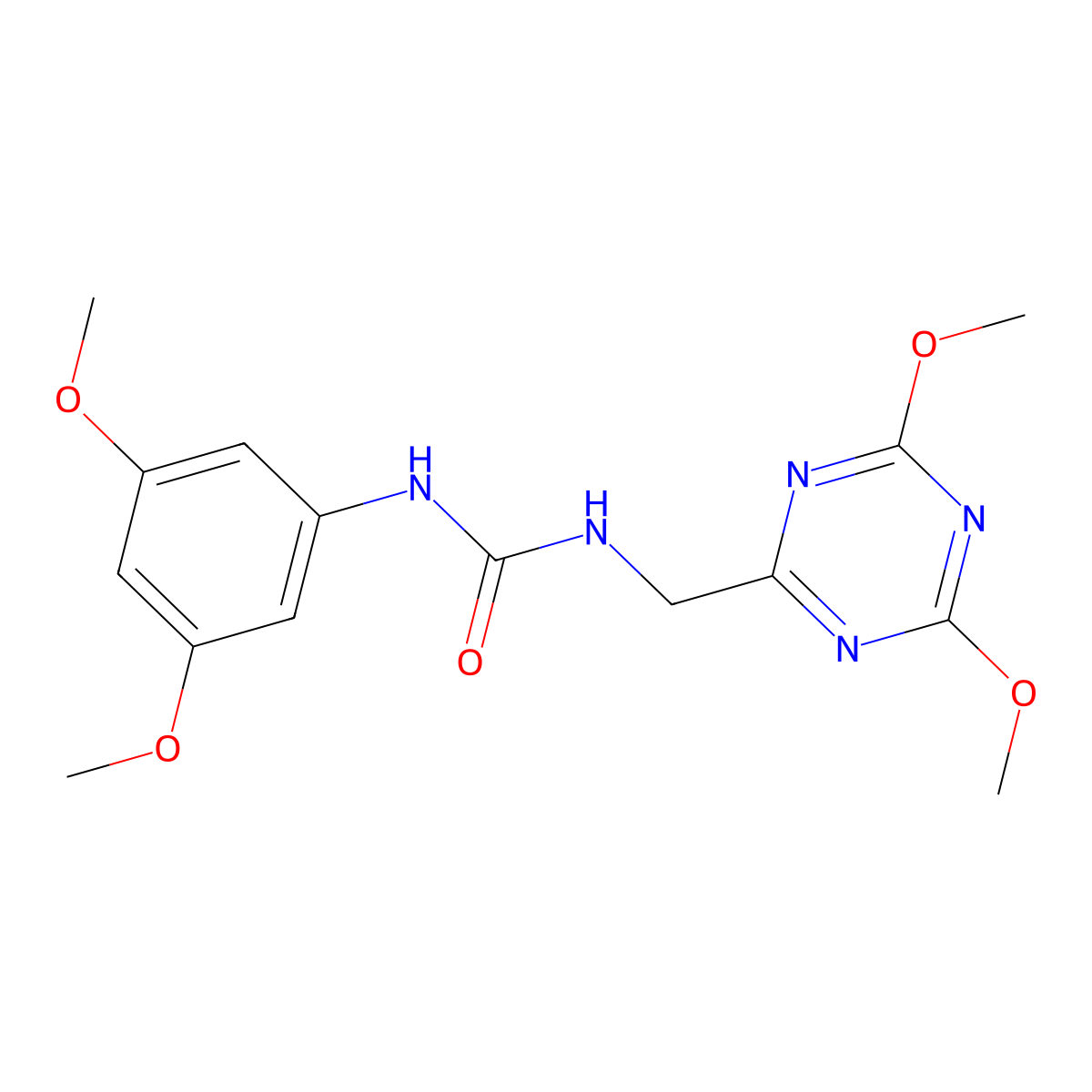 1-((4,6-Dimethoxy-1,3,5-triazin-2-yl)methyl)-3-(3,5-dimethoxyphenyl)urea molecular structure, CAS 2034423-99-7