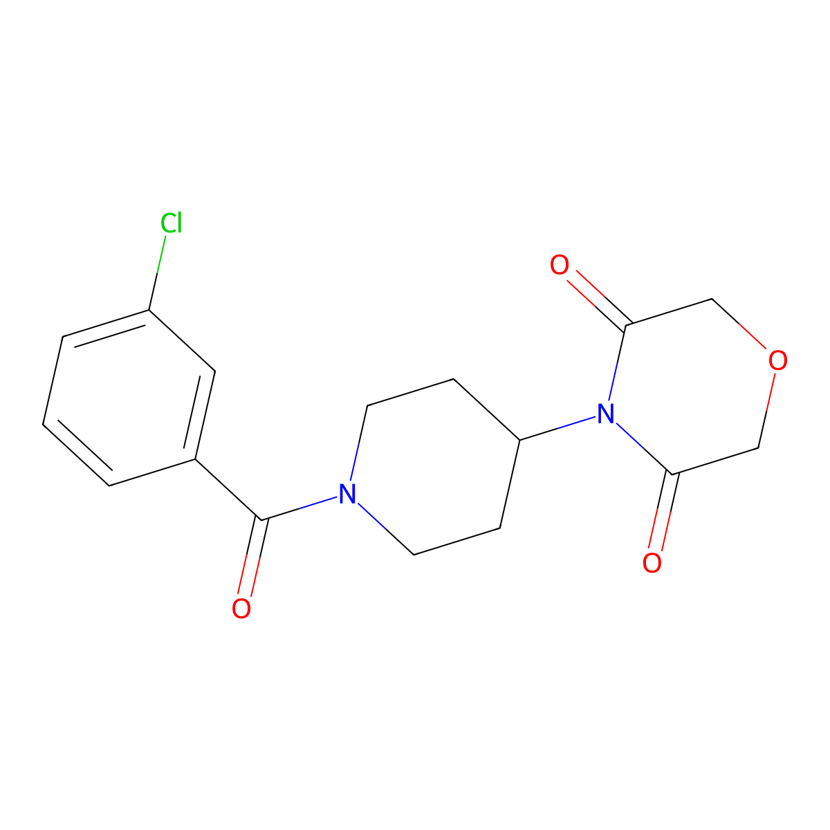 4-[1-(3-Chlorobenzoyl)piperidin-4-yl]morpholine-3,5-dione molecular structure, CAS 2034424-03-6