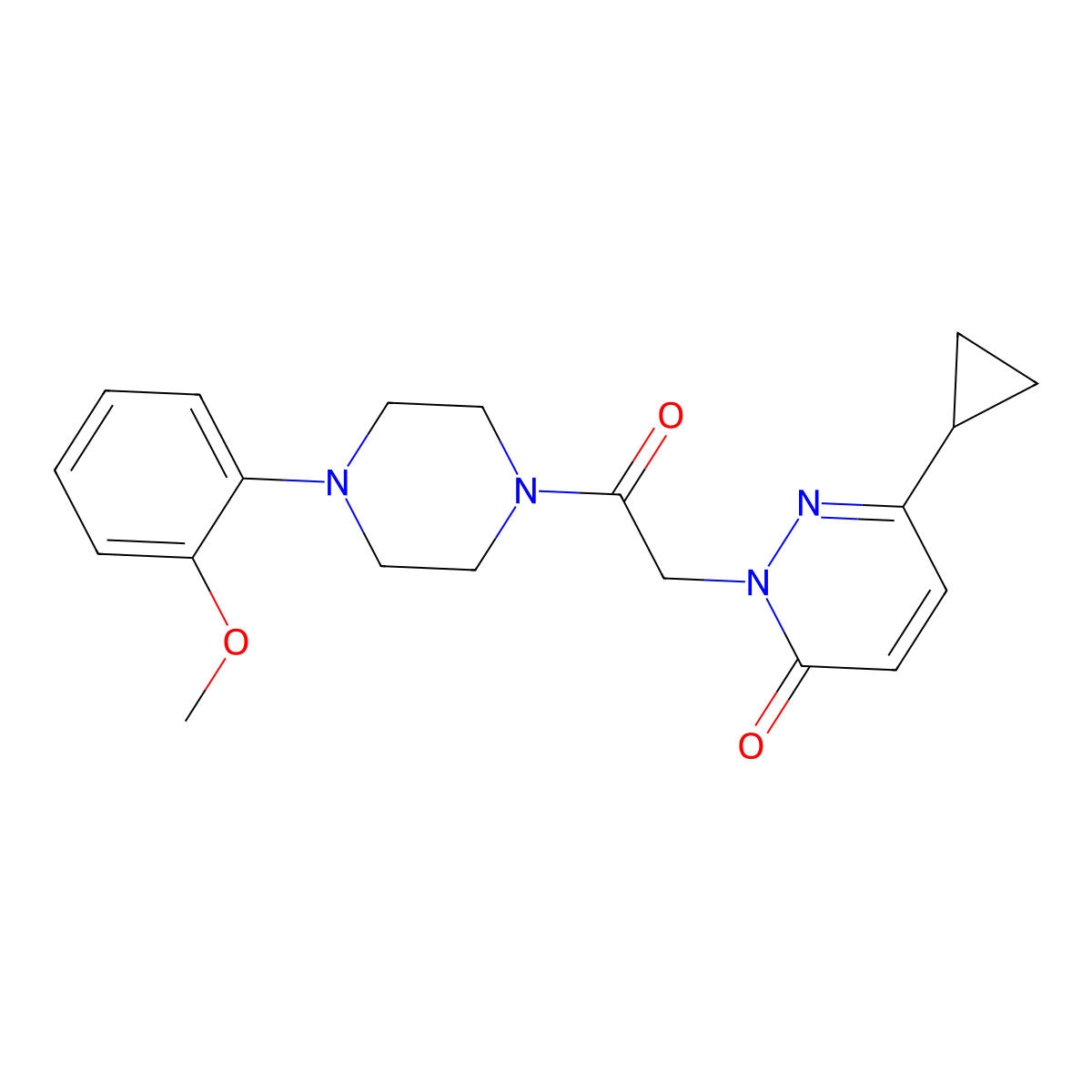 6-cyclopropyl-2-(2-(4-(2-methoxyphenyl)piperazin-1-yl)-2-oxoethyl)pyridazin-3(2H)-one molecular structure, CAS 2034424-08-1