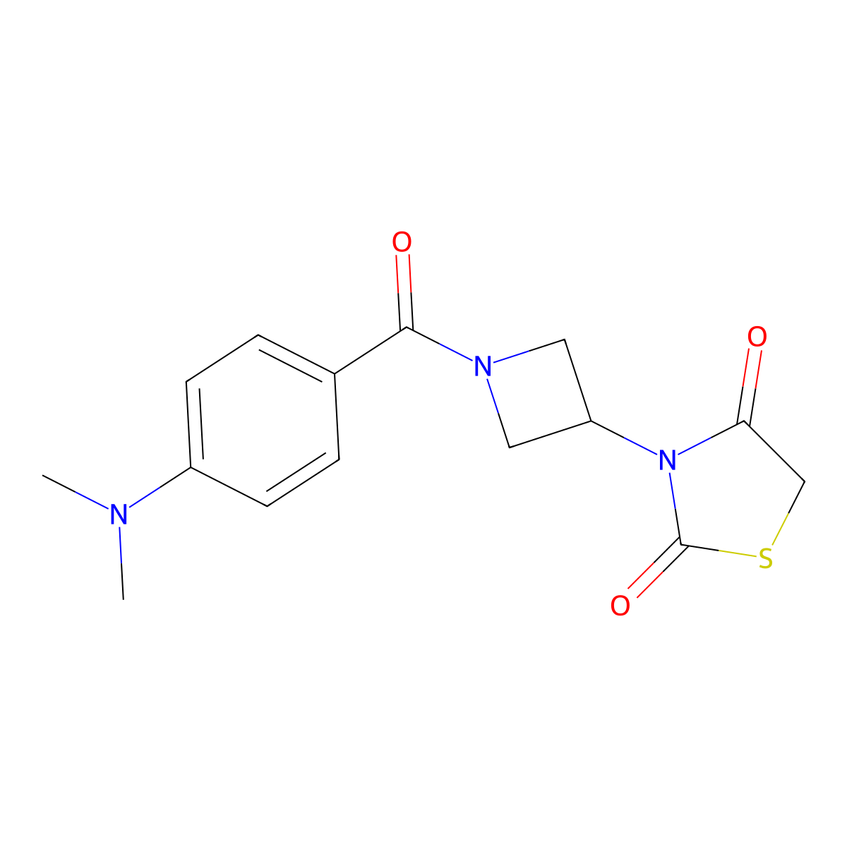 3-(1-(4-(Dimethylamino)benzoyl)azetidin-3-yl)thiazolidine-2,4-dione molecular structure, CAS 2034424-26-3