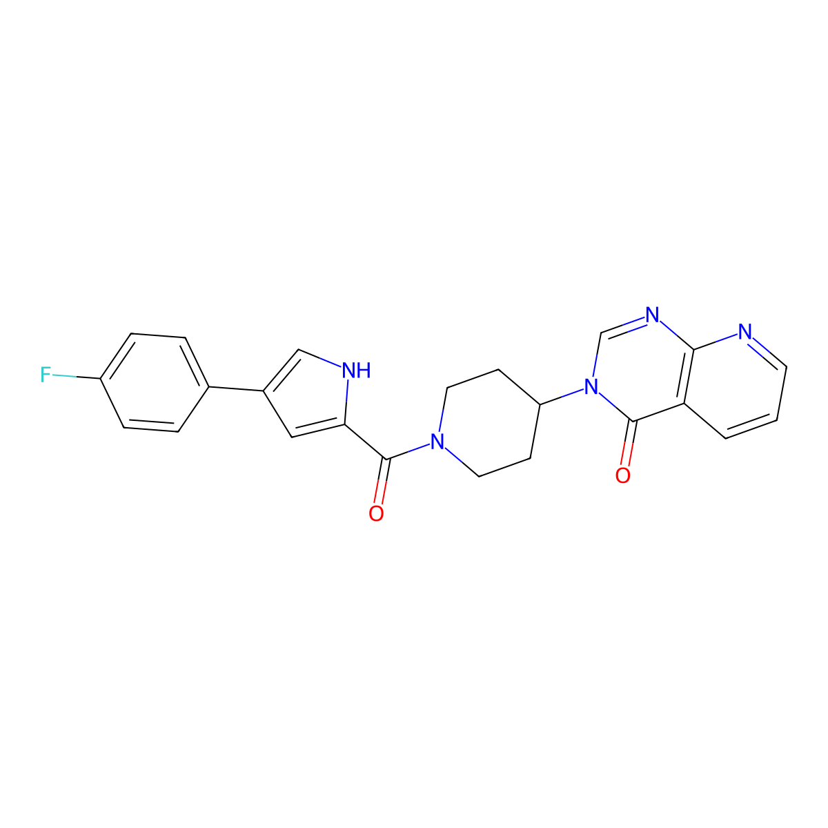 3-(1-(4-(4-fluorophenyl)-1H-pyrrole-2-carbonyl)piperidin-4-yl)pyrido[2,3-d]pyrimidin-4(3H)-one molecular structure, CAS 2034424-31-0