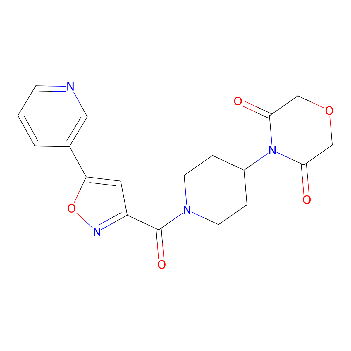 4-(1-(5-(Pyridin-3-yl)isoxazole-3-carbonyl)piperidin-4-yl)morpholine-3,5-dione molecular structure, CAS 2034424-32-1