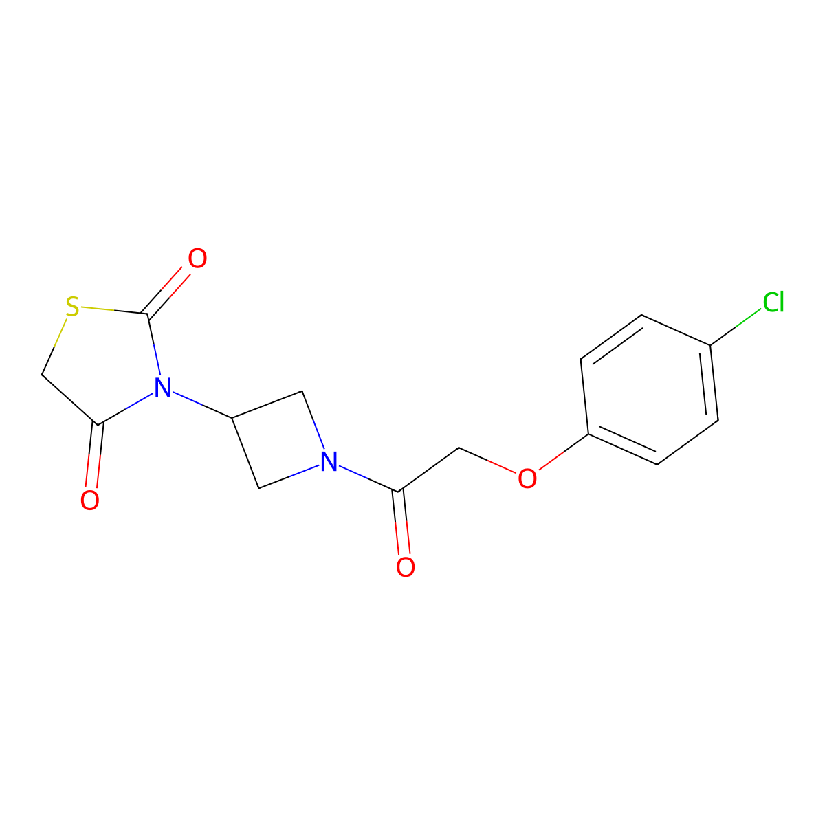 3-(1-(2-(4-Chlorophenoxy)acetyl)azetidin-3-yl)thiazolidine-2,4-dione molecular structure, CAS 2034424-35-4