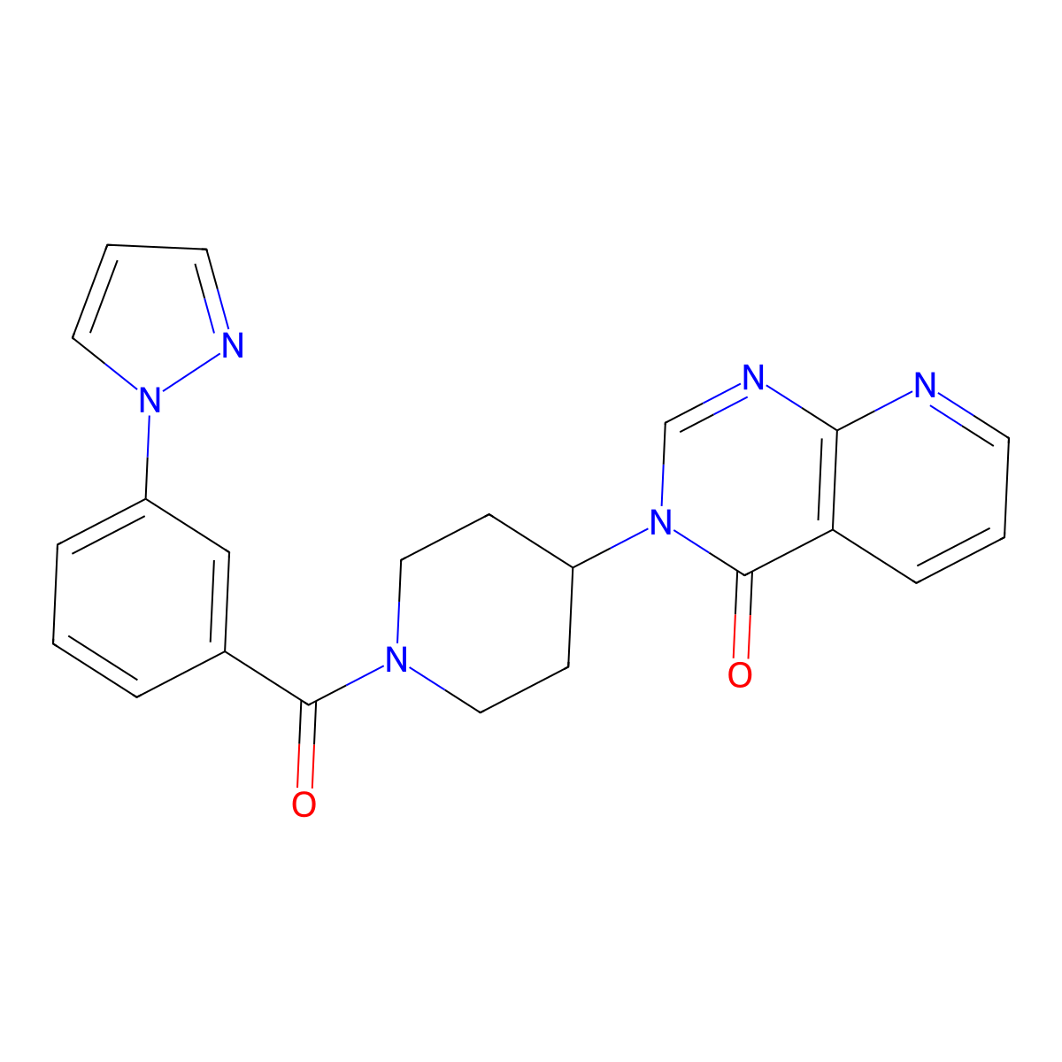 3-(1-(3-(1H-pyrazol-1-yl)benzoyl)piperidin-4-yl)pyrido[2,3-d]pyrimidin-4(3H)-one molecular structure, CAS 2034424-36-5