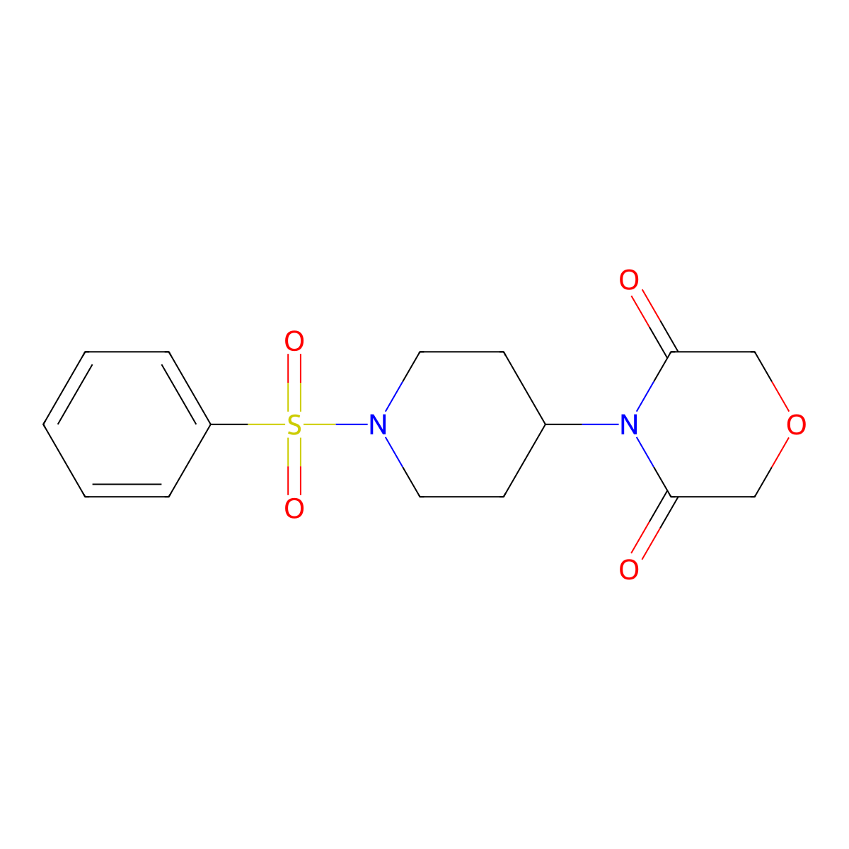 4-(1-(Phenylsulfonyl)piperidin-4-yl)morpholine-3,5-dione molecular structure, CAS 2034424-41-2