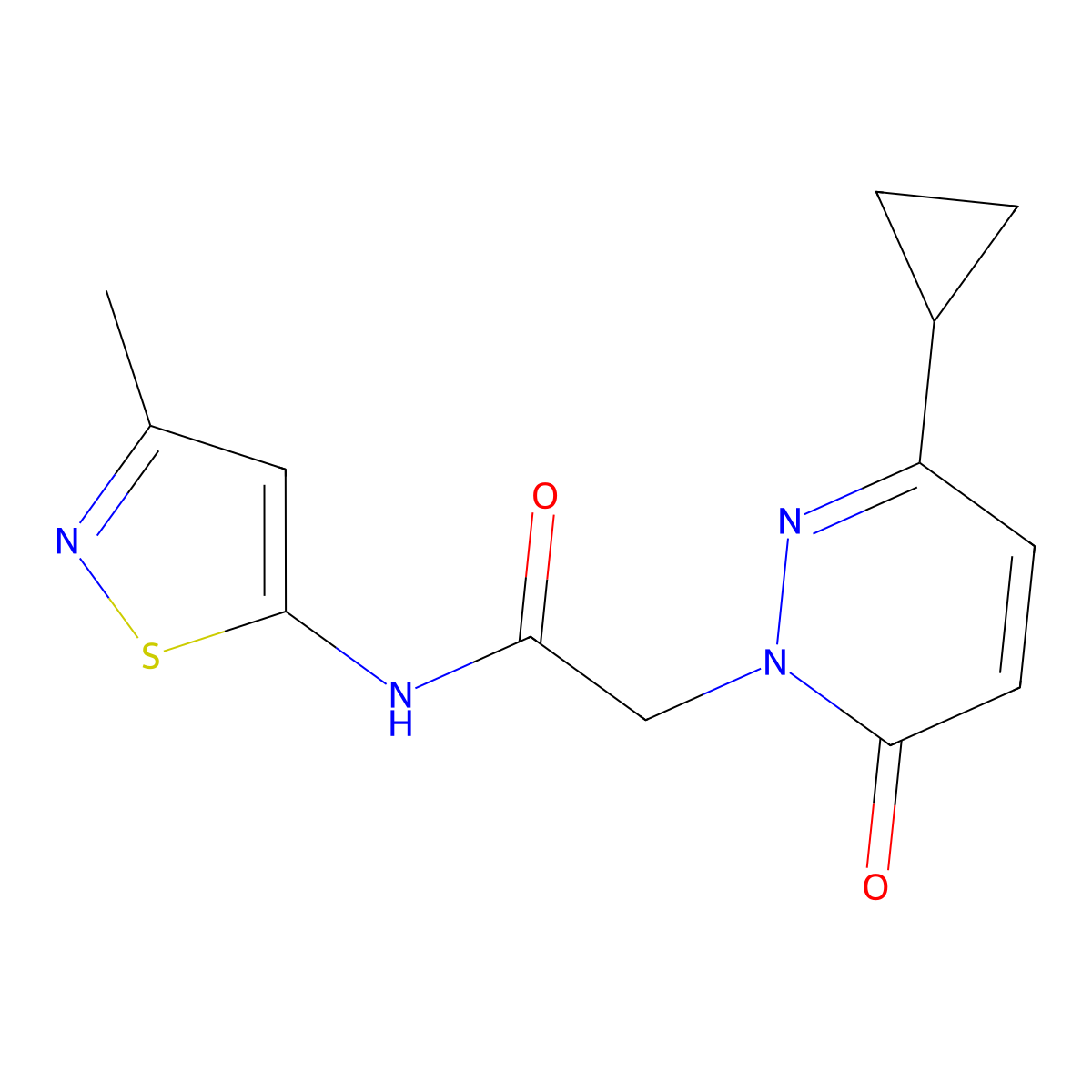 2-(3-cyclopropyl-6-oxopyridazin-1(6H)-yl)-N-(3-methylisothiazol-5-yl)acetamide molecular structure, CAS 2034424-46-7
