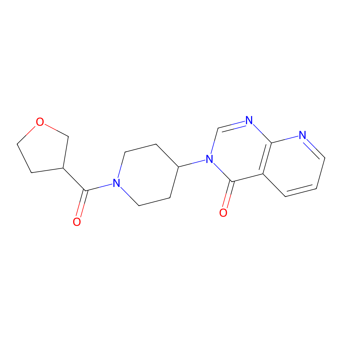 3-(1-(tetrahydrofuran-3-carbonyl)piperidin-4-yl)pyrido[2,3-d]pyrimidin-4(3H)-one molecular structure, CAS 2034424-52-5
