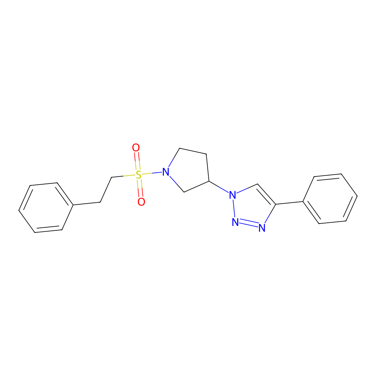 1-(1-(phenethylsulfonyl)pyrrolidin-3-yl)-4-phenyl-1H-1,2,3-triazole molecular structure, CAS 2034424-55-8