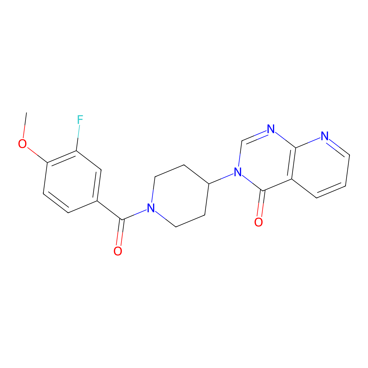 3-(1-(3-fluoro-4-methoxybenzoyl)piperidin-4-yl)pyrido[2,3-d]pyrimidin-4(3H)-one molecular structure, CAS 2034424-70-7