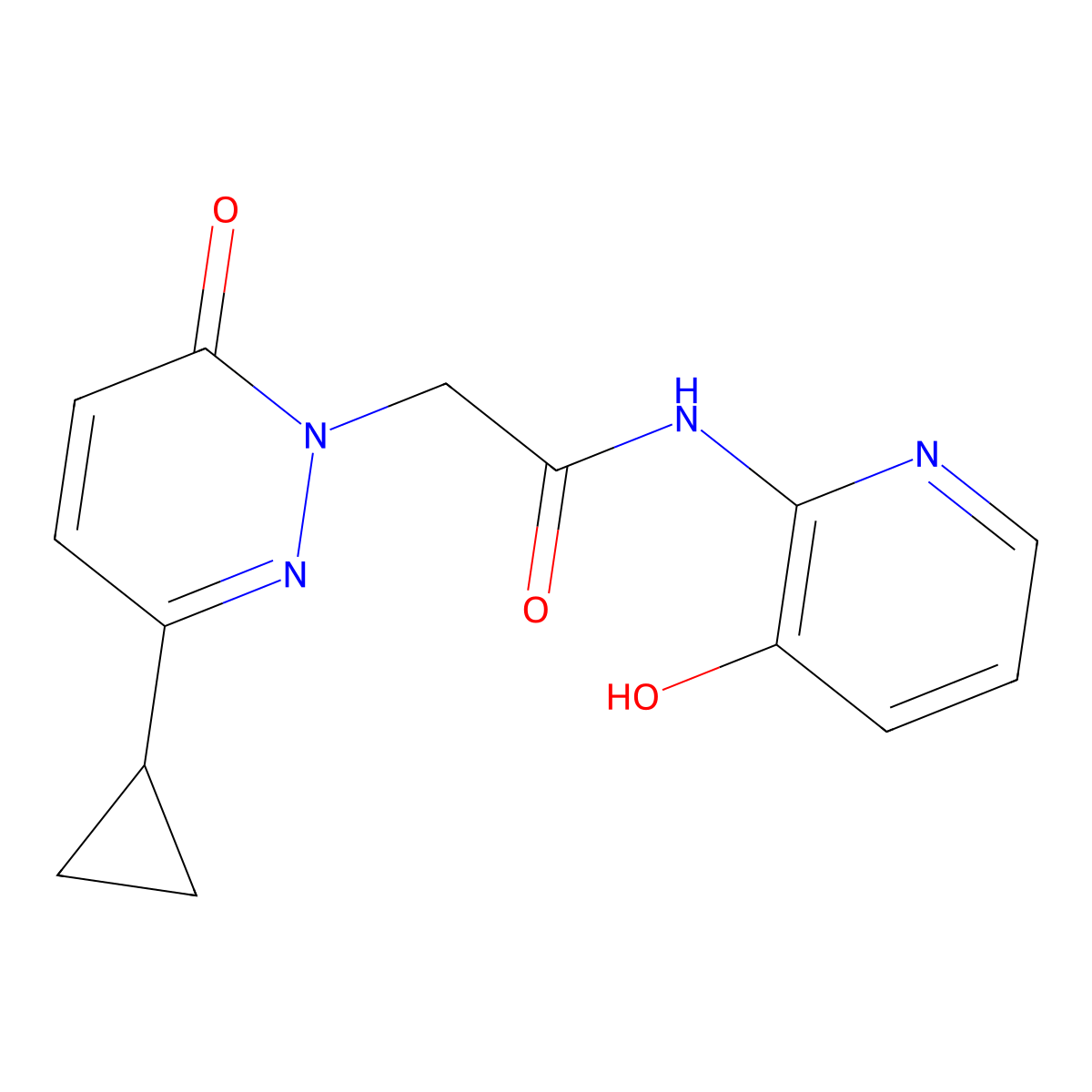 2-(3-cyclopropyl-6-oxopyridazin-1(6H)-yl)-N-(3-hydroxypyridin-2-yl)acetamide molecular structure, CAS 2034424-73-0