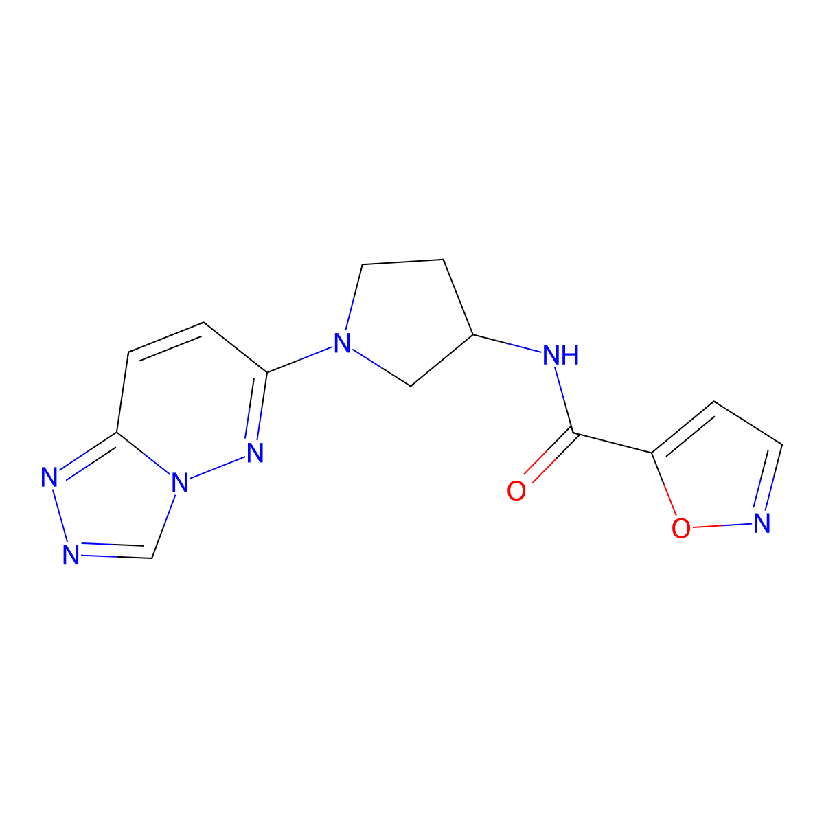 N-(1-([1,2,4]triazolo[4,3-b]pyridazin-6-yl)pyrrolidin-3-yl)isoxazole-5-carboxamide molecular structure, CAS 2034424-78-5