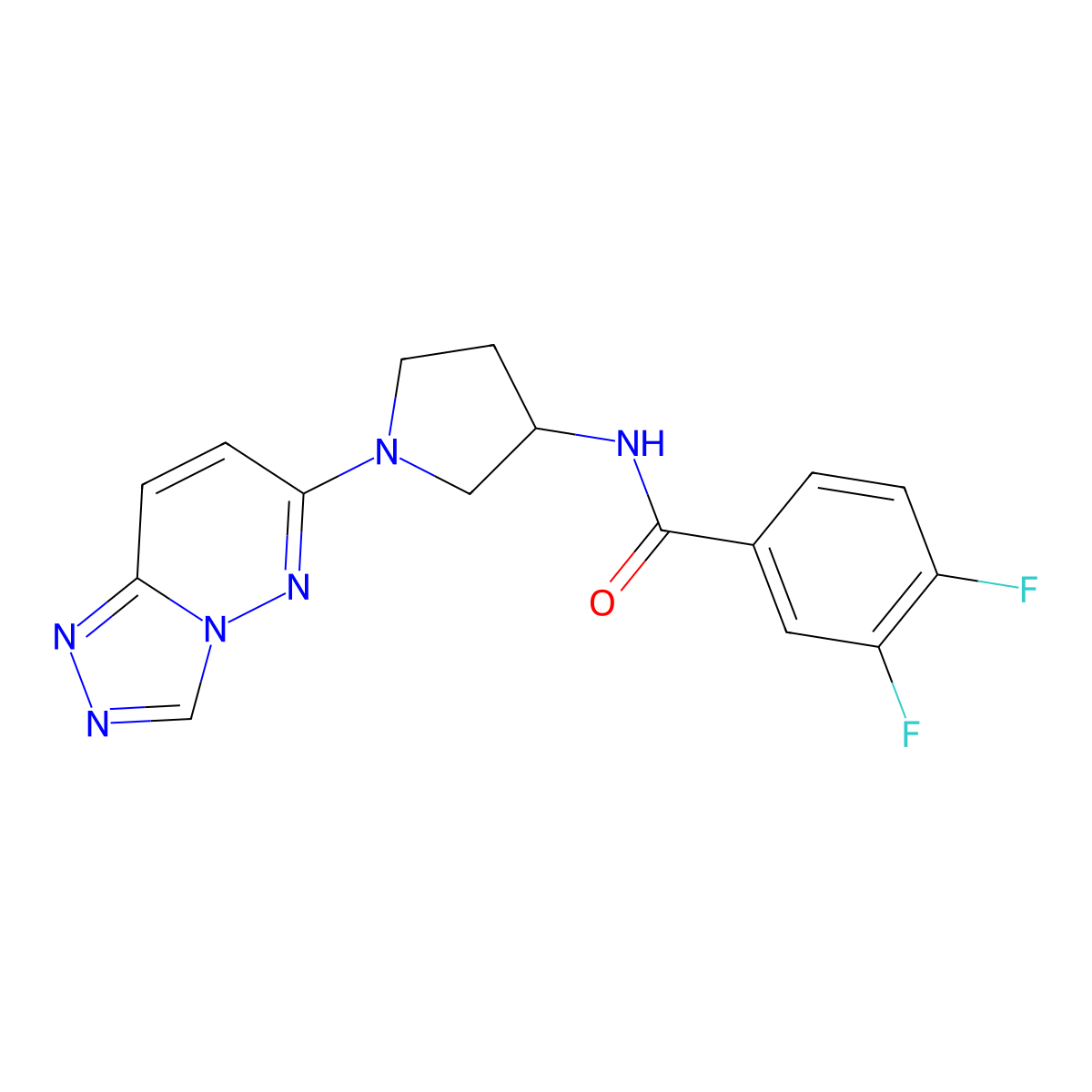 N-(1-([1,2,4]triazolo[4,3-b]pyridazin-6-yl)pyrrolidin-3-yl)-3,4-difluorobenzamide molecular structure, CAS 2034424-82-1