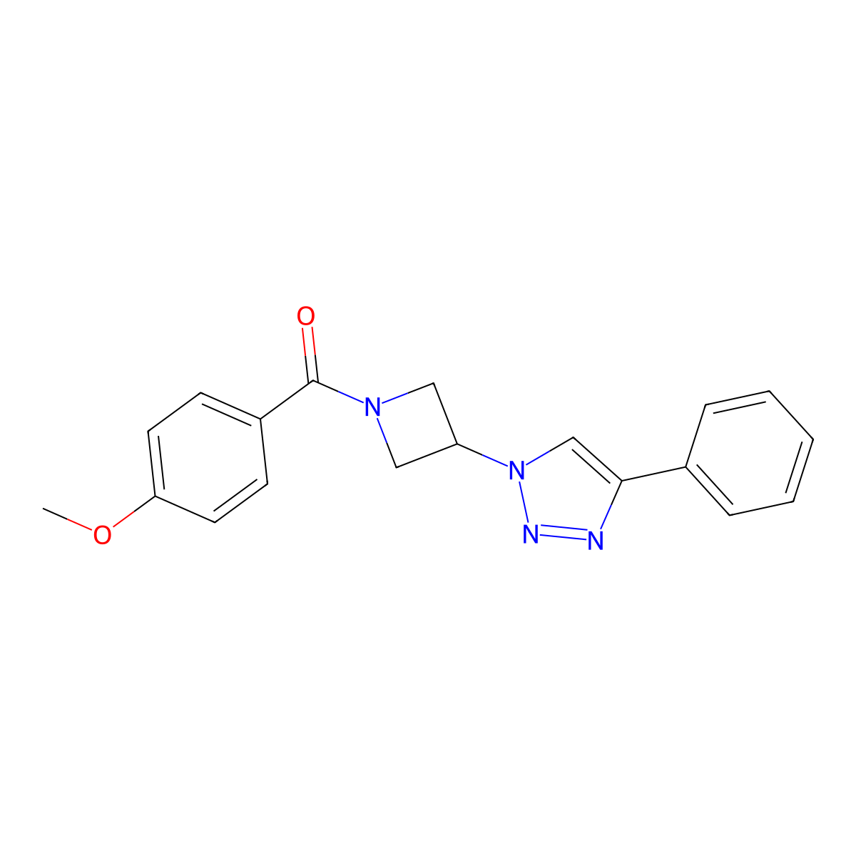 (4-methoxyphenyl)(3-(4-phenyl-1H-1,2,3-triazol-1-yl)azetidin-1-yl)methanone molecular structure, CAS 2034424-88-7