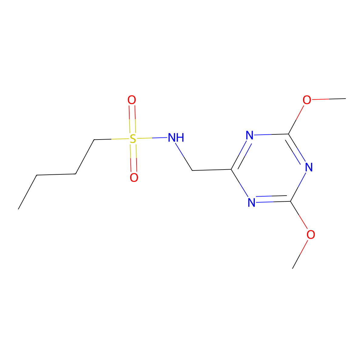 N-[(4,6-dimethoxy-1,3,5-triazin-2-yl)methyl]butane-1-sulfonamide molecular structure, CAS 2034424-92-3
