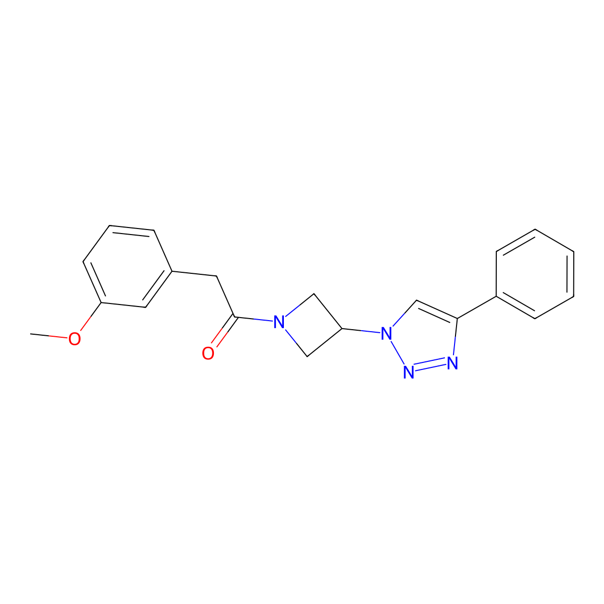 2-(3-methoxyphenyl)-1-(3-(4-phenyl-1H-1,2,3-triazol-1-yl)azetidin-1-yl)ethanone molecular structure, CAS 2034424-93-4