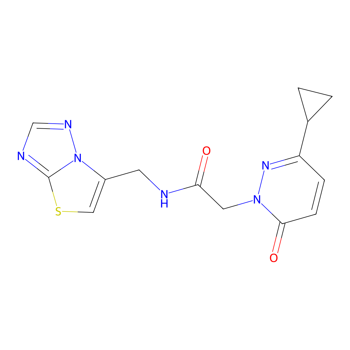 2-(3-cyclopropyl-6-oxopyridazin-1(6H)-yl)-N-(thiazolo[3,2-b][1,2,4]triazol-6-ylmethyl)acetamide molecular structure, CAS 2034424-98-9