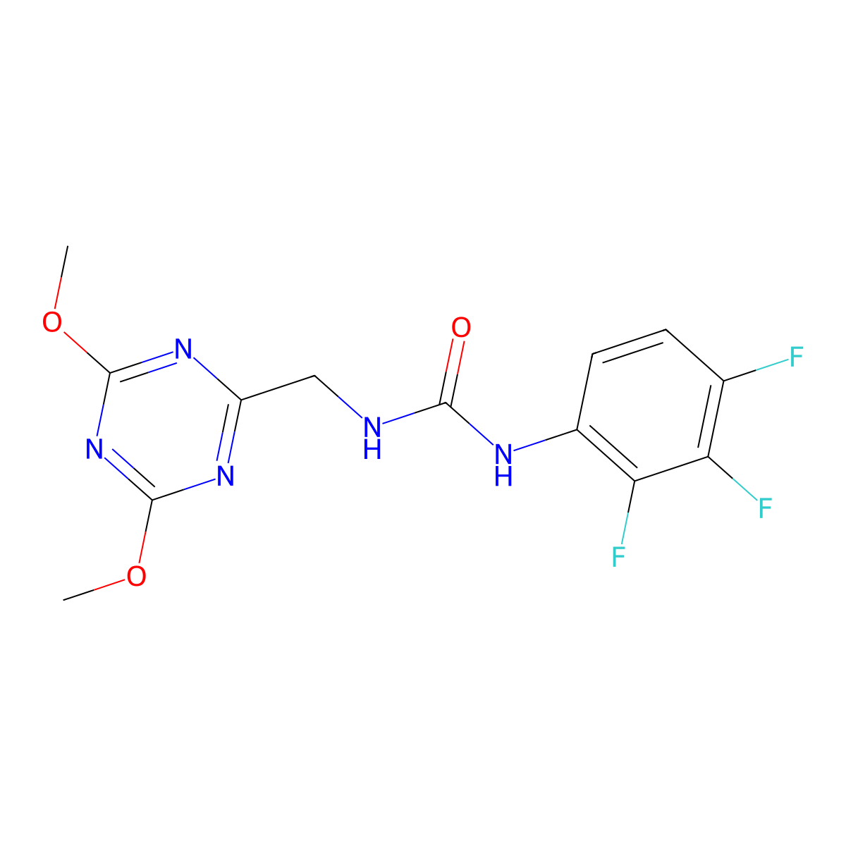 1-((4,6-Dimethoxy-1,3,5-triazin-2-yl)methyl)-3-(2,3,4-trifluorophenyl)urea molecular structure, CAS 2034424-99-0