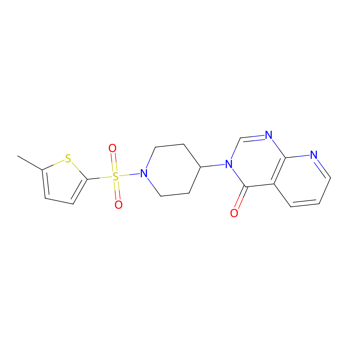 3-(1-((5-methylthiophen-2-yl)sulfonyl)piperidin-4-yl)pyrido[2,3-d]pyrimidin-4(3H)-one molecular structure, CAS 2034425-01-7