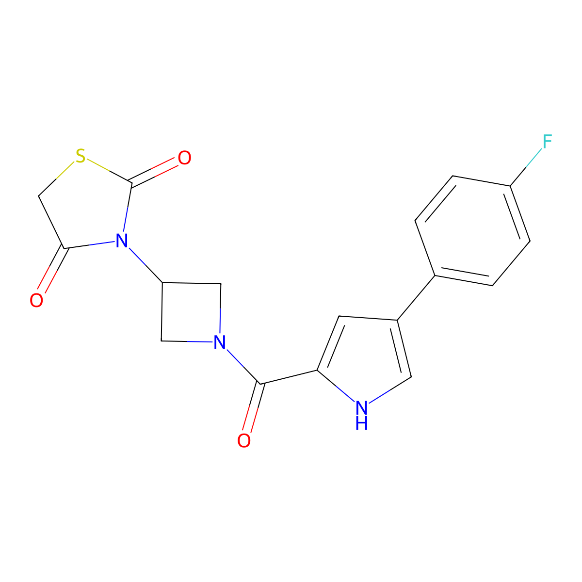 3-(1-(4-(4-fluorophenyl)-1H-pyrrole-2-carbonyl)azetidin-3-yl)thiazolidine-2,4-dione molecular structure, CAS 2034425-02-8