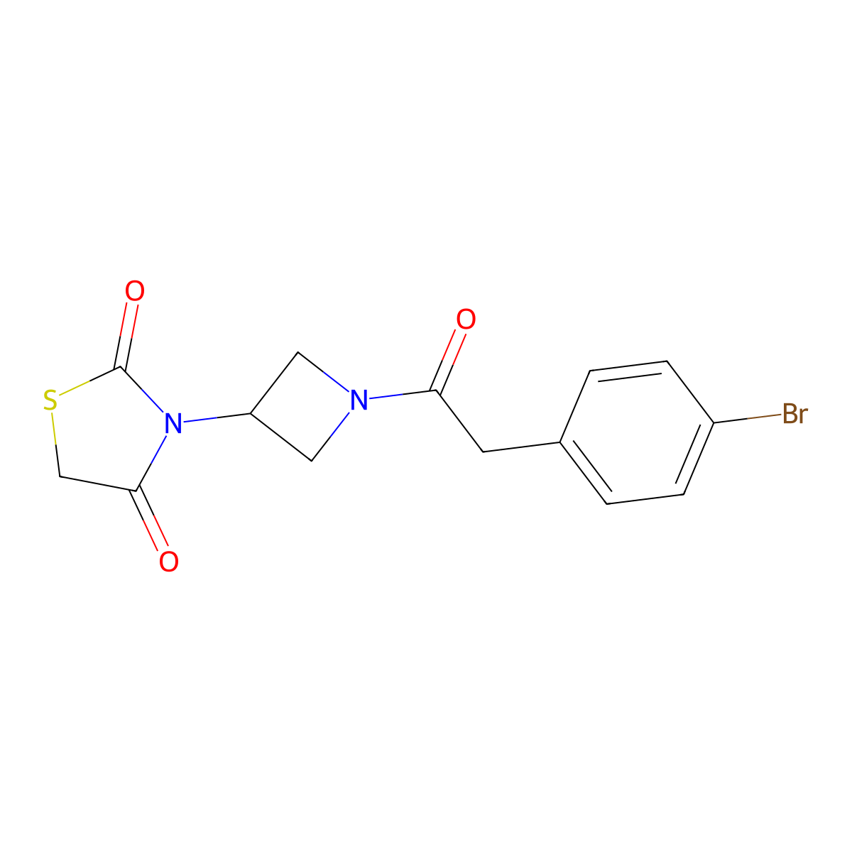 3-(1-(2-(4-Bromophenyl)acetyl)azetidin-3-yl)thiazolidine-2,4-dione molecular structure, CAS 2034425-07-3