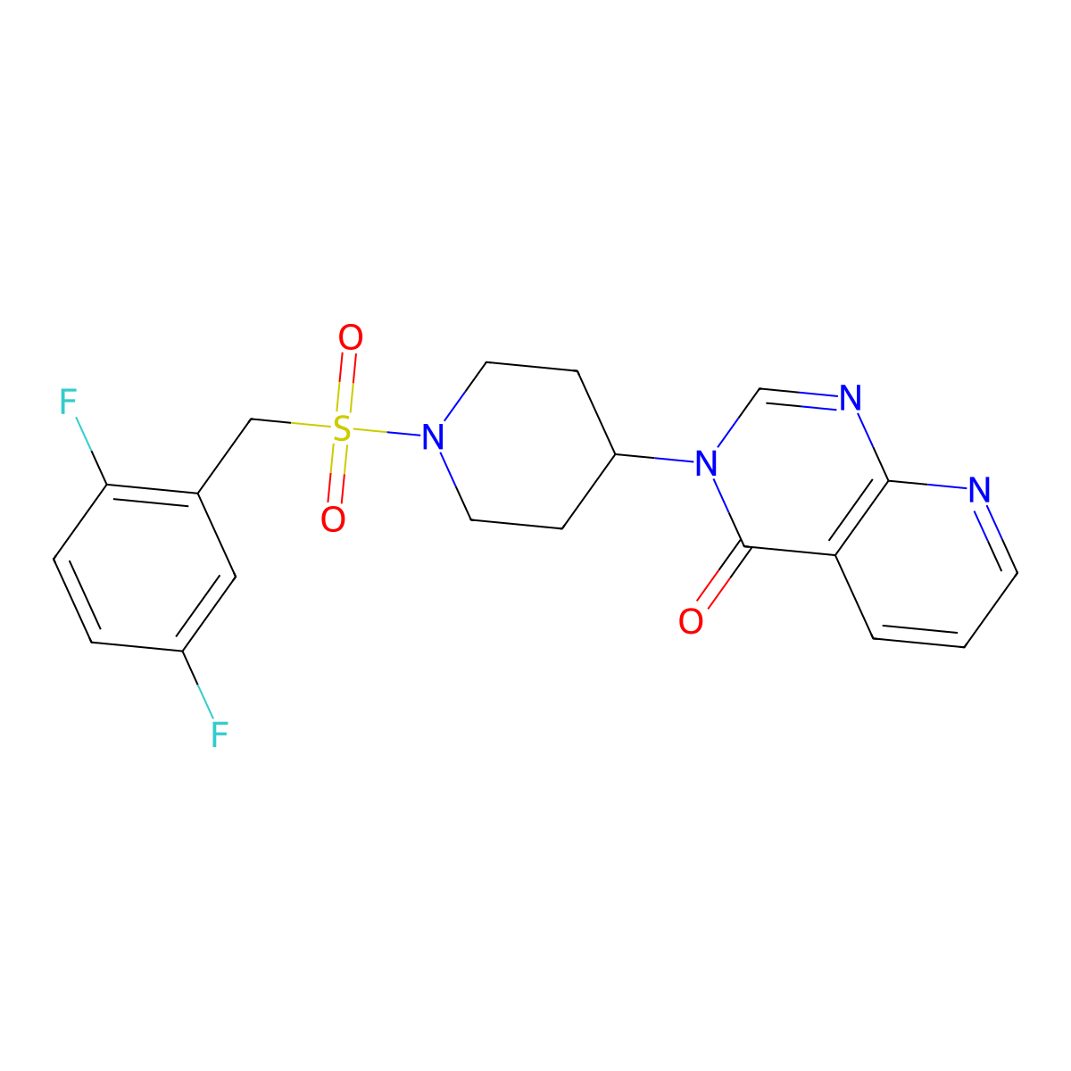 3-(1-((2,5-difluorobenzyl)sulfonyl)piperidin-4-yl)pyrido[2,3-d]pyrimidin-4(3H)-one molecular structure, CAS 2034425-11-9