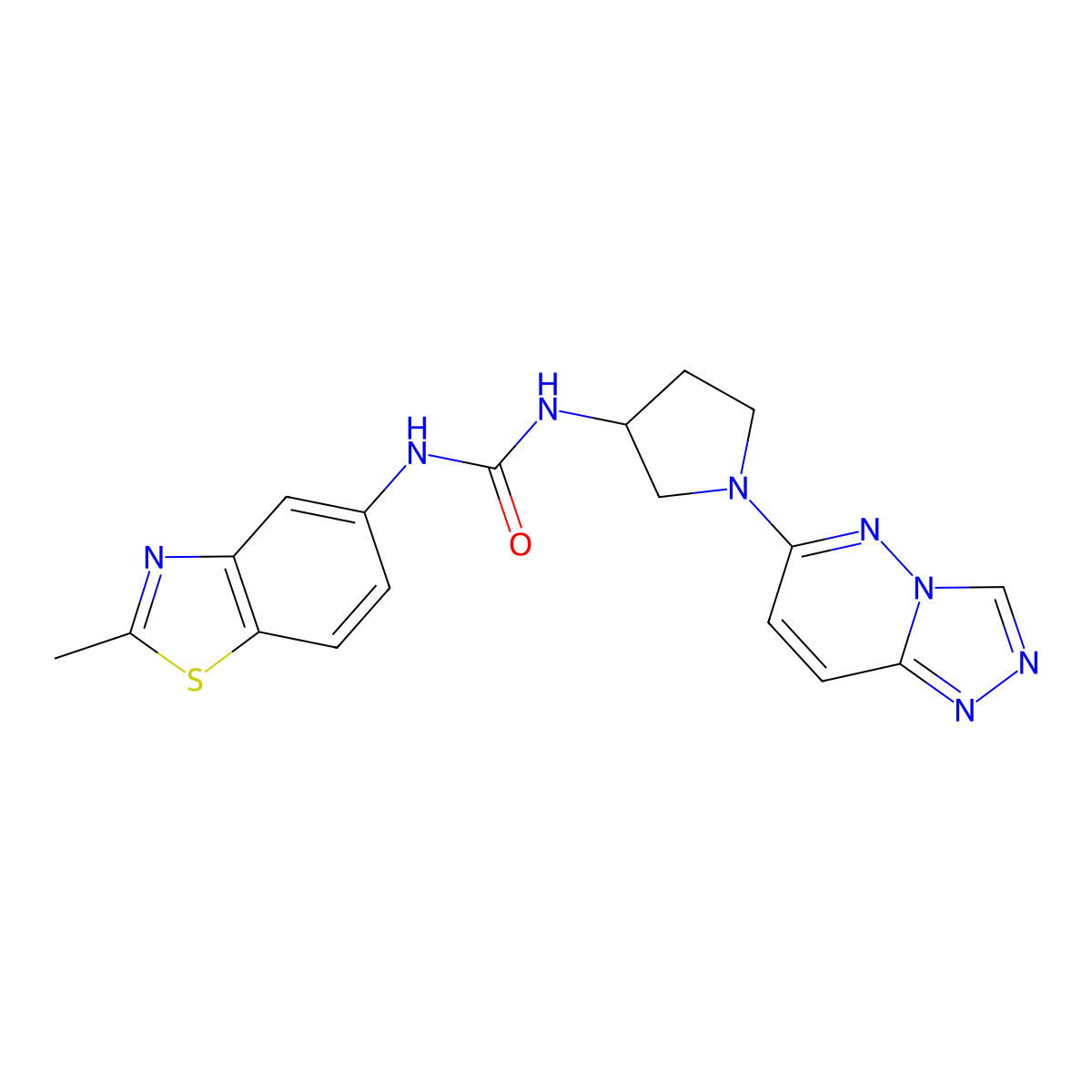 1-(1-([1,2,4]Triazolo[4,3-b]pyridazin-6-yl)pyrrolidin-3-yl)-3-(2-methylbenzo[d]thiazol-5-yl)urea molecular structure, CAS 2034425-36-8