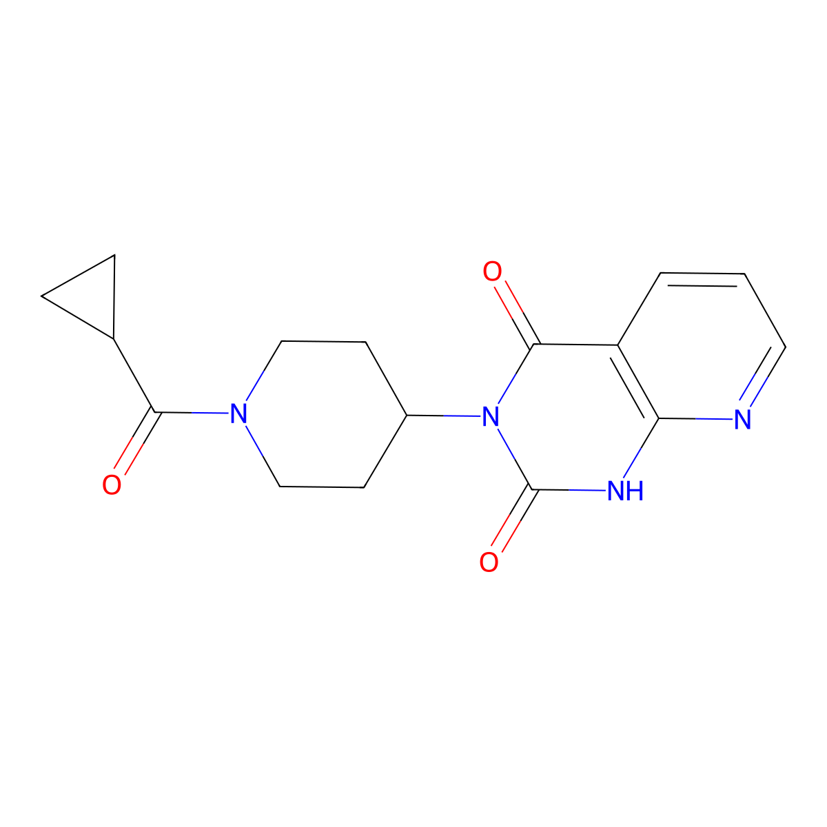 3-(1-(cyclopropanecarbonyl)piperidin-4-yl)pyrido[2,3-d]pyrimidine-2,4(1H,3H)-dione molecular structure, CAS 2034425-39-1