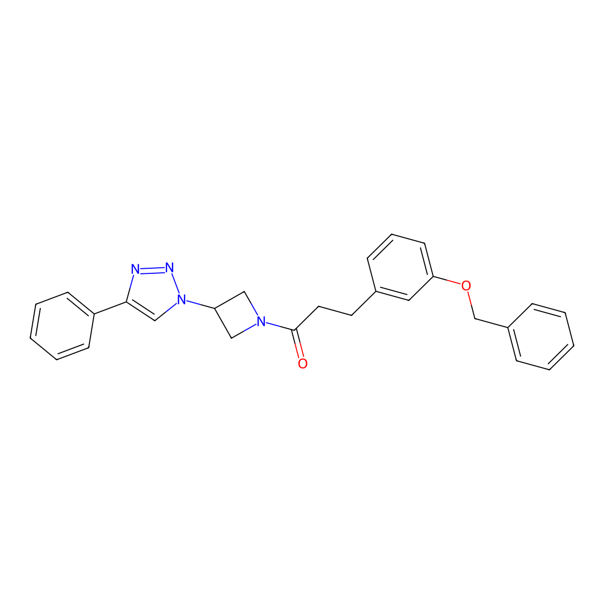 3-[3-(benzyloxy)phenyl]-1-[3-(4-phenyl-1H-1,2,3-triazol-1-yl)azetidin-1-yl]propan-1-one molecular structure, CAS 2034425-43-7