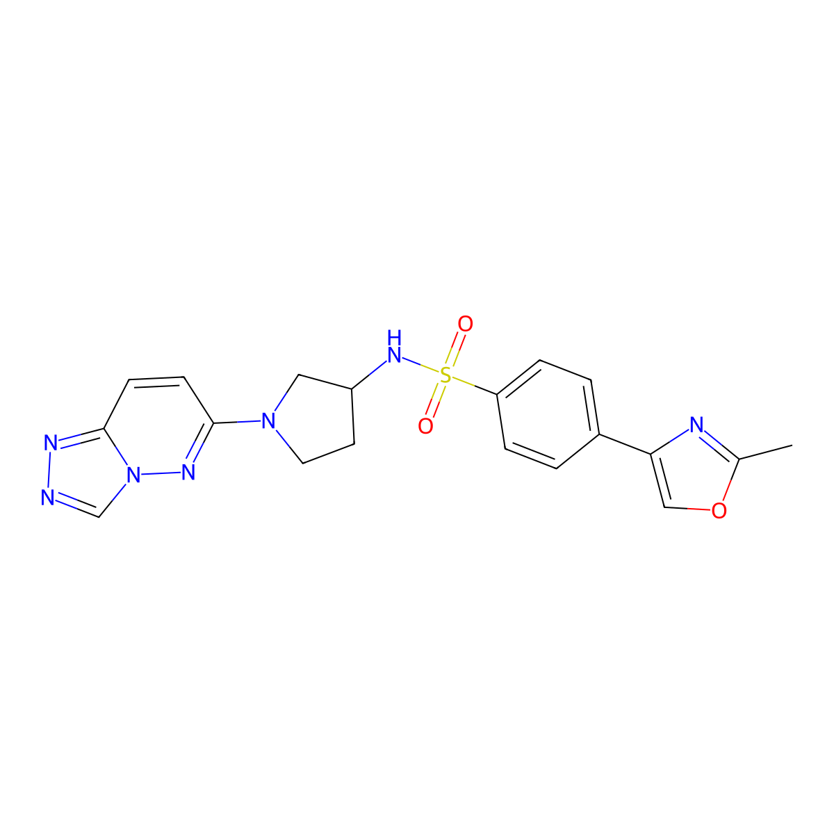 4-(2-methyl-1,3-oxazol-4-yl)-N-(1-{[1,2,4]triazolo[4,3-b]pyridazin-6-yl}pyrrolidin-3-yl)benzene-1-sulfonamide molecular structure, CAS 2034425-44-8