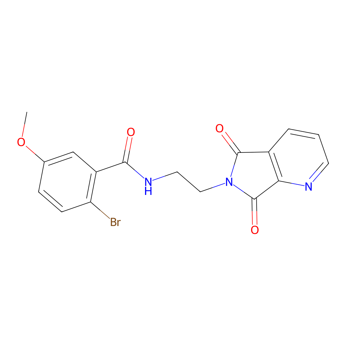 2-bromo-N-(2-(5,7-dioxo-5H-pyrrolo[3,4-b]pyridin-6(7H)-yl)ethyl)-5-methoxybenzamide molecular structure, CAS 2034425-51-7