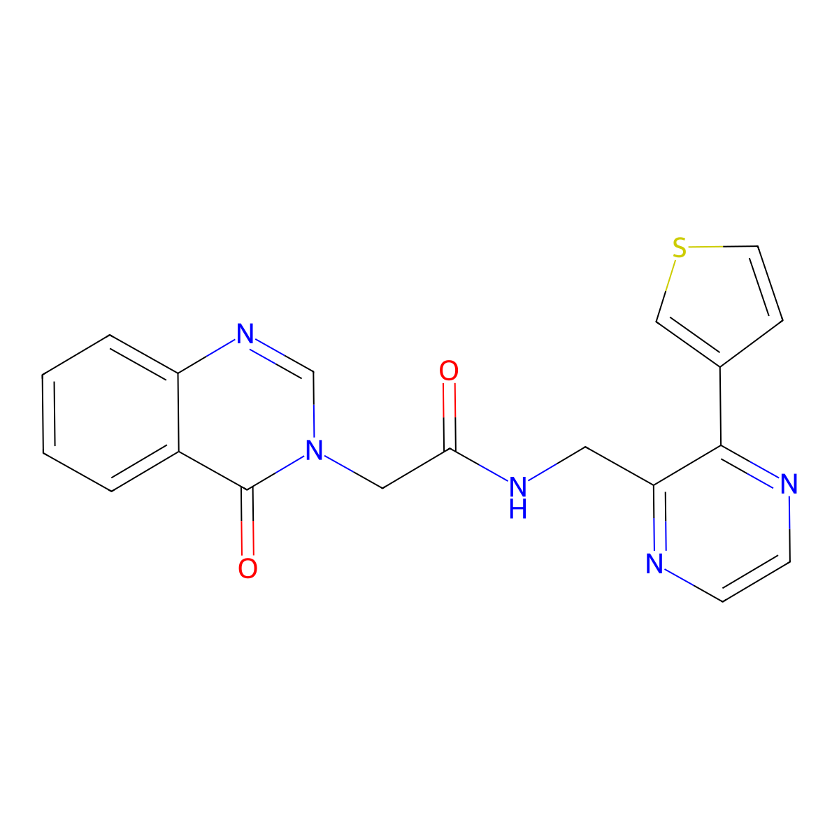 2-(4-oxoquinazolin-3(4H)-yl)-N-((3-(thiophen-3-yl)pyrazin-2-yl)methyl)acetamide molecular structure, CAS 2034425-52-8